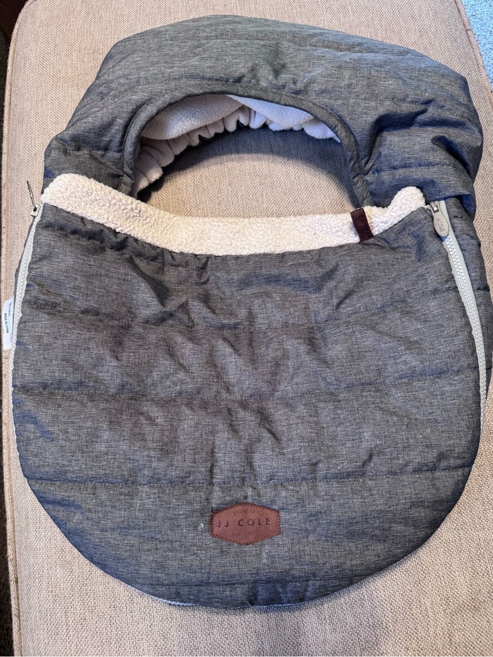 JJ Cole Gray Quilted CarSeat Cover